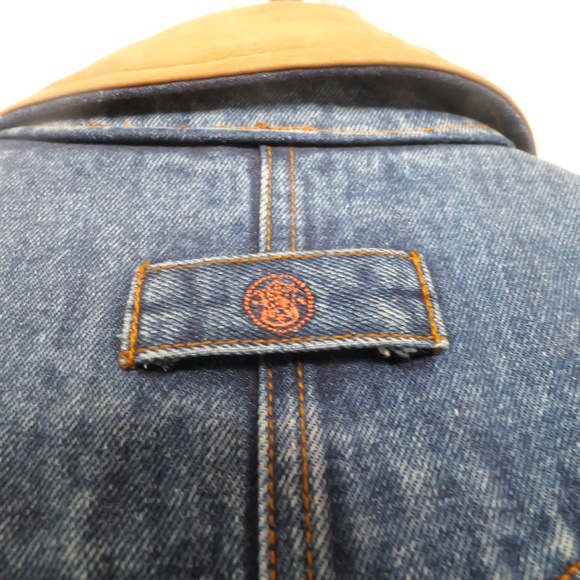 VTG Smith & Wesson Men's Large Denim Leather Elbow Patch Hunting Shooting Jacket - Picture 3 of 10